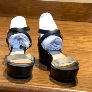 Michael Kors Black and Silver Platform Shoes